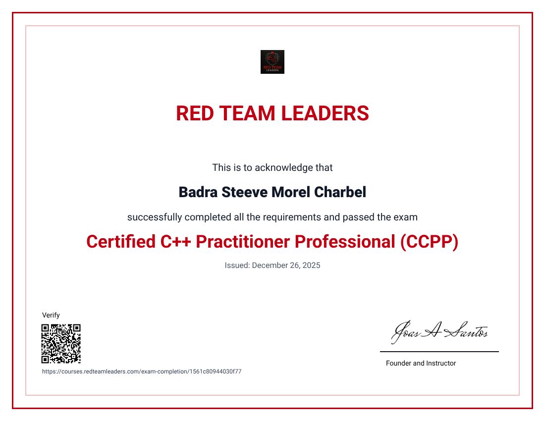 Certificate: Certified C++ Practitioner Professional (CCPP)