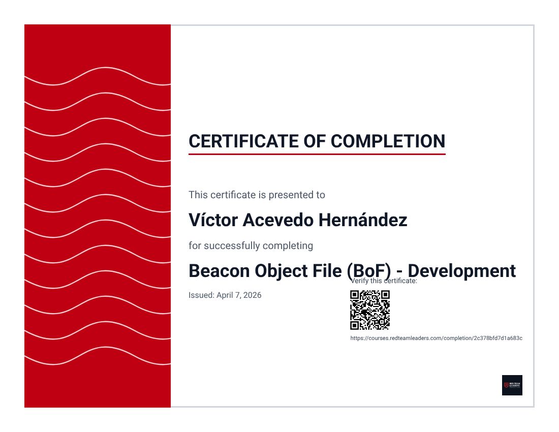 Certificate: Beacon Object File (BoF) - Development